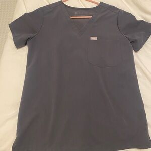 FIGS One Pocket Grey Scrub Top